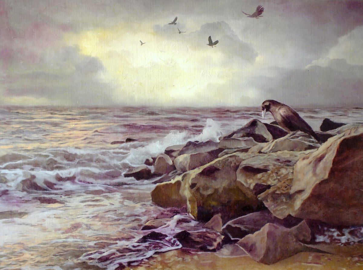 Sealandscape With Crows by Michael B. Sky