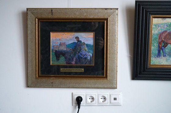 The prince and Rapunzel at the castle