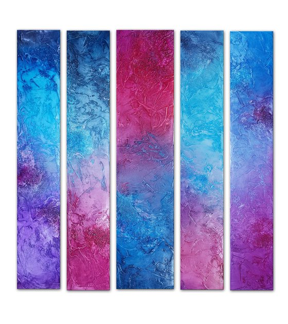 Pillars of colors - Quintet on magenta