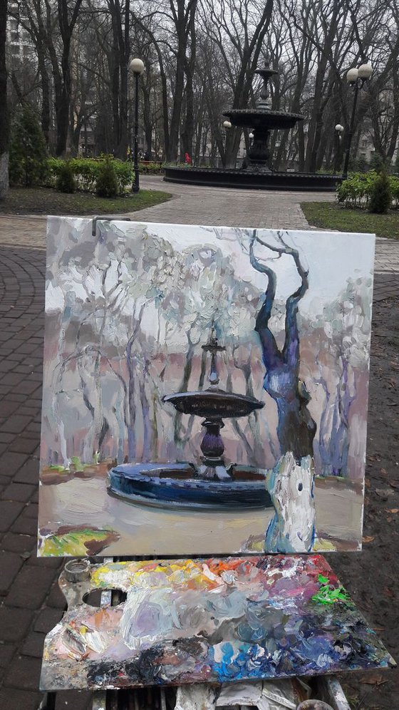 Fountain in the Mariinsky park. Kiev. Ukraine