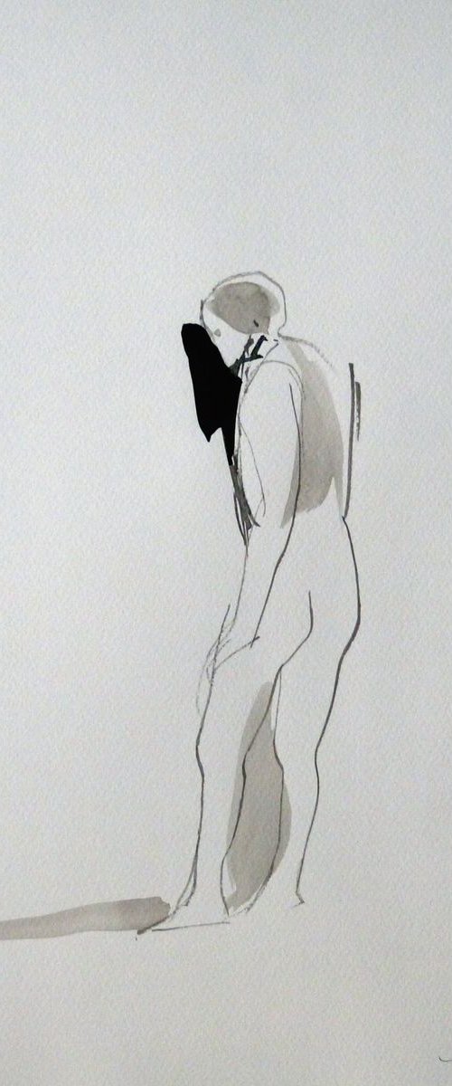 Figure 18P8 , Acrylic on paper 29x42 cm by Frederic Belaubre