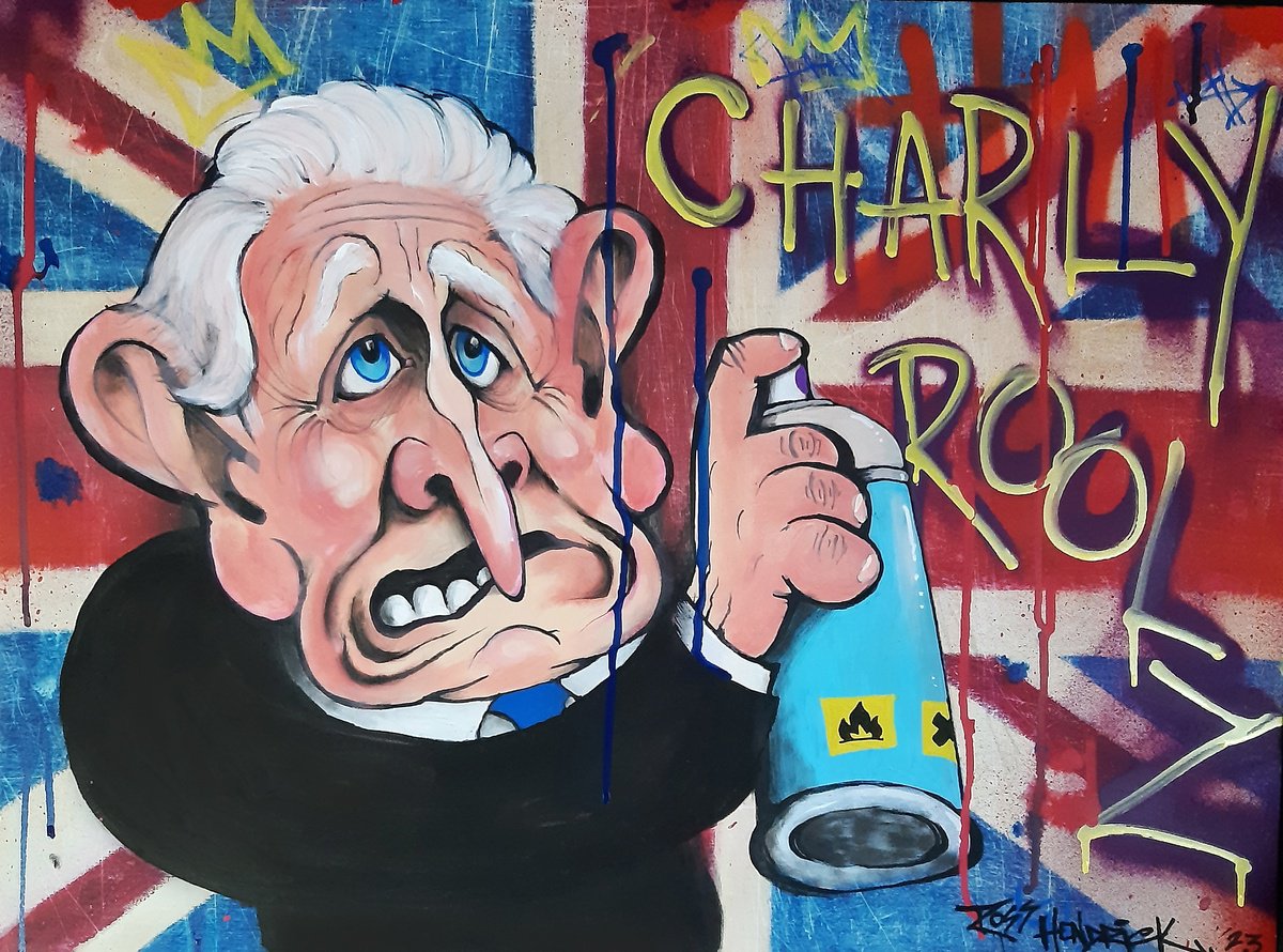 Urban And Pop Portrait Painting By Ross Hendrick, 30 X 22", Charly Roolz, Original Artwork