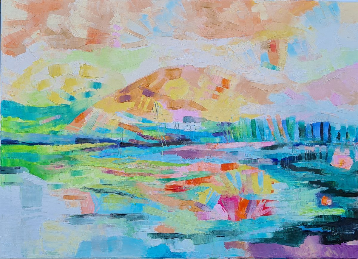 Pastel landscape (50x70cm) by Simon Tnde