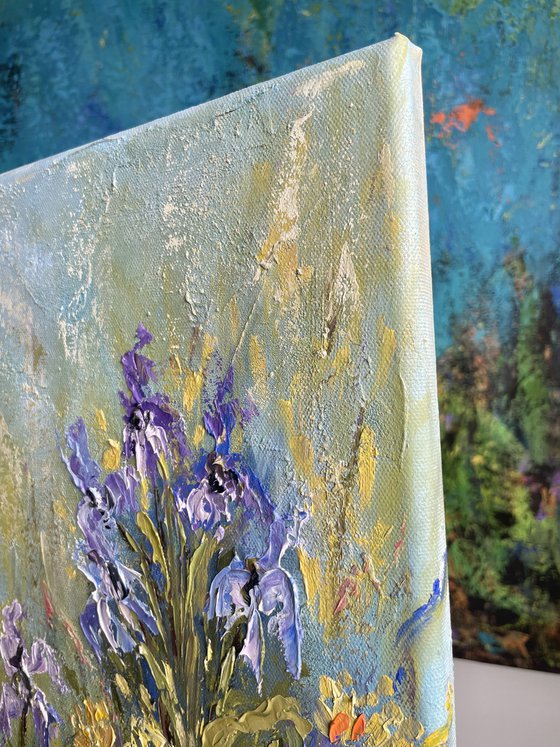 Among Irises and Zinnias