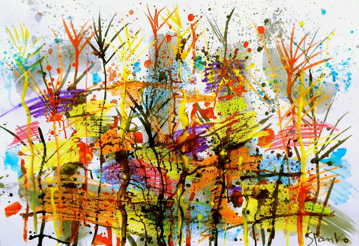  Landscaping On Jazz-Xcix By Stanislav Bojankov, 39 X 28, Artwork For Sale On Artfinder