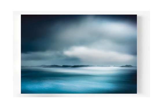 Teal and White Abstract Seascape - Let it rain another day....