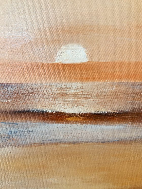 Sunset, minimalist seascape