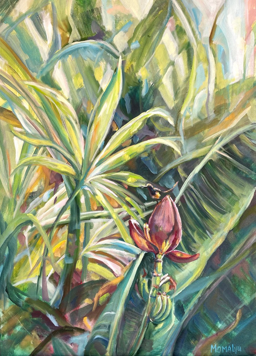 The Touch Of Greenr. Tropical Plants By Momalyu, 20 X 28, Artwork For Sale On Artfinder