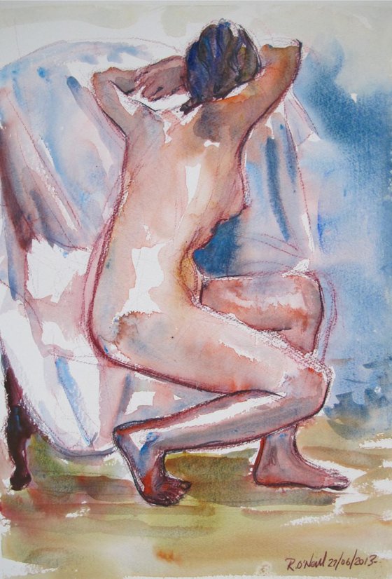 seated female nudes