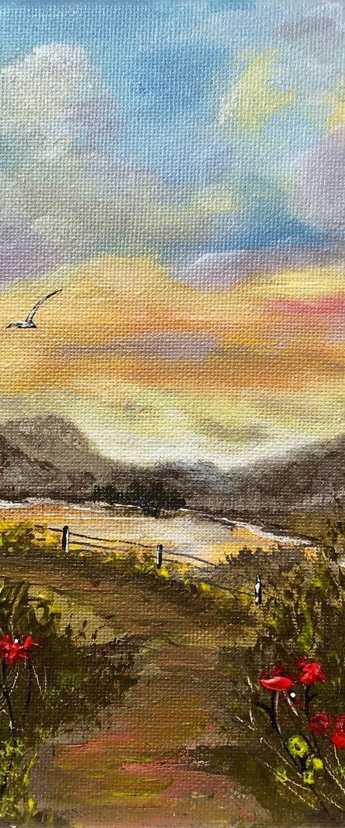 Evening walk by the lake by Marja Brown