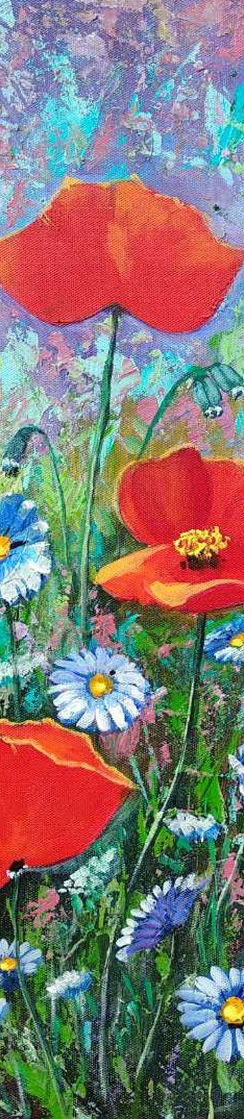 Bouquet of poppies and daisies by Ivan Todorov