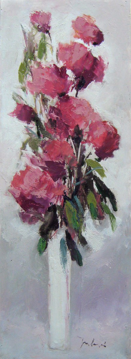 Roses in a Vase KIP-57, author: Mato Jurkovic, academic painter by Mato Jurkovic