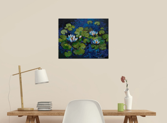 Water lilies Original acrylic painting