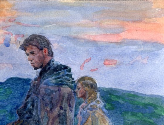 The prince and Rapunzel at the castle