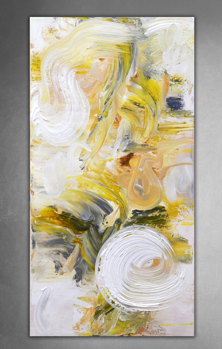 Abstract Acrylic Painting By Andrada Anghel, 15 X 30, Exploring Emotion V, Original Artwork