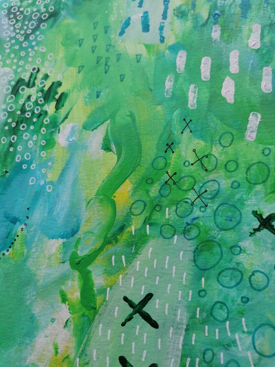 Green abstract on A3 paper