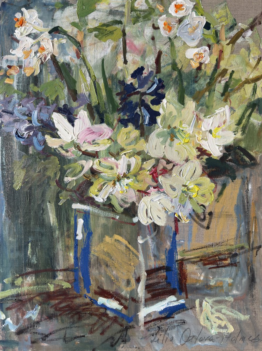Flowers At The Window By Lilia Orlova-Holmes, 18 X 26, Artwork For Sale On Artfinder