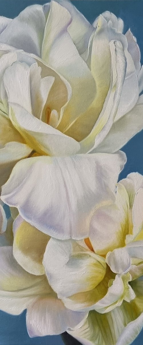 "Dance of white silk. "  tulip flower 2021 by Anna Bessonova (Kotelnik)