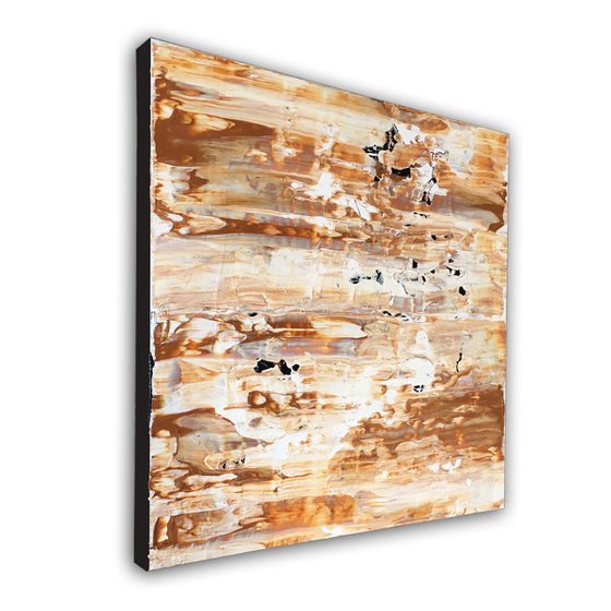 "Staying Neutral" - Save As A Series - Original Large PMS Abstract Triptych Acrylic Paintings On Canvas and Wood - 42" x 32"