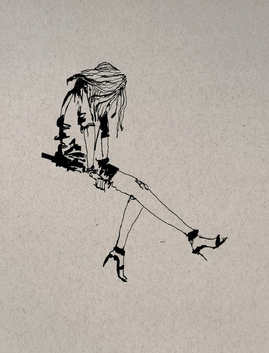 Expressive Ink Drawing , Having Fun By Jayme Mestieri, 12 X 14, Artwork For Sale On Artfinder