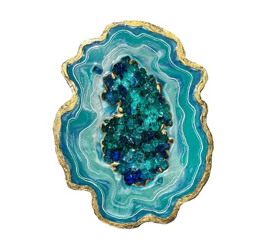 Little gems. Three geodes. Tiffany series.