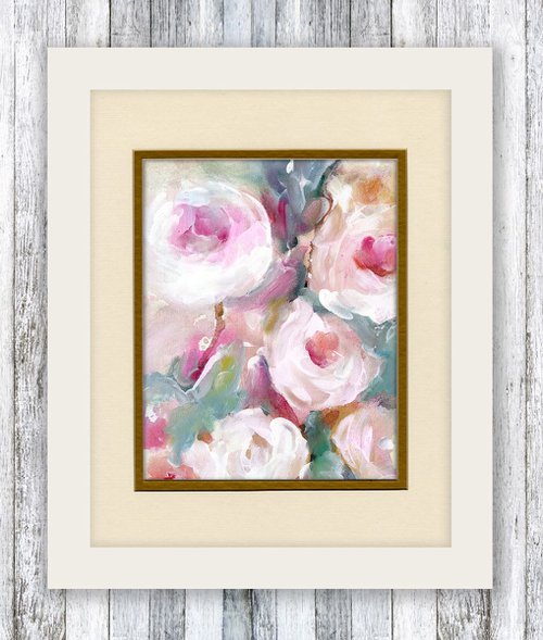 Soft Blooms No. 5 - Mixed Media Abstract Floral Painting by Kathy Morton Stanion, Modern Home decor by Kathy Morton Stanion