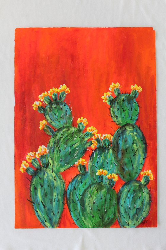 You are amazing- Cactus painting- acrylic painting on paper