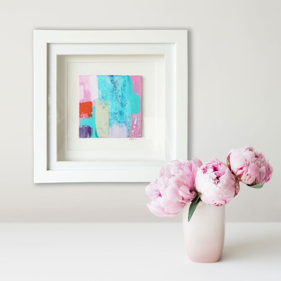 Framed ready to hang mini original abstract #207