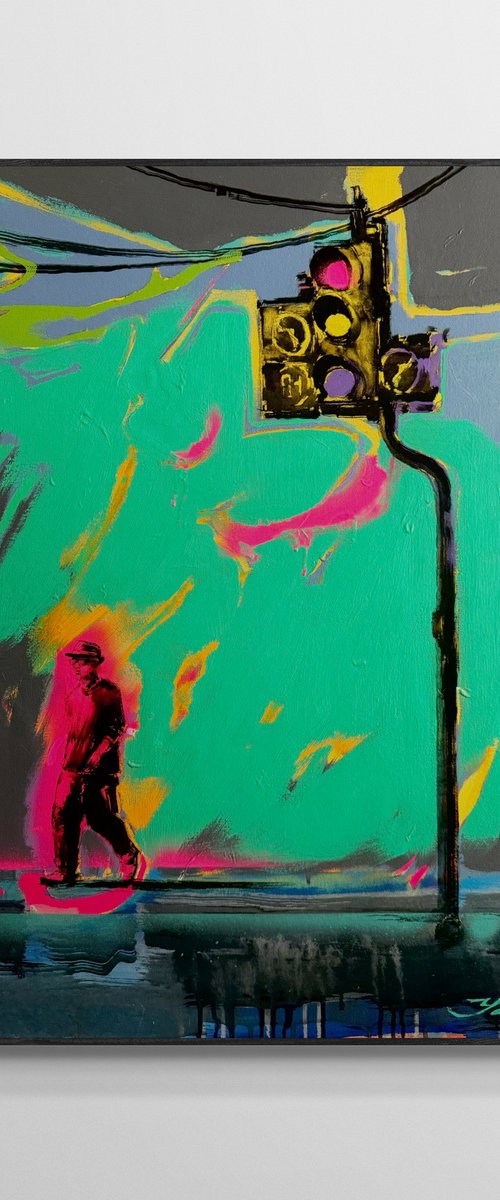 Pink traffic light by Yaroslav Yasenev