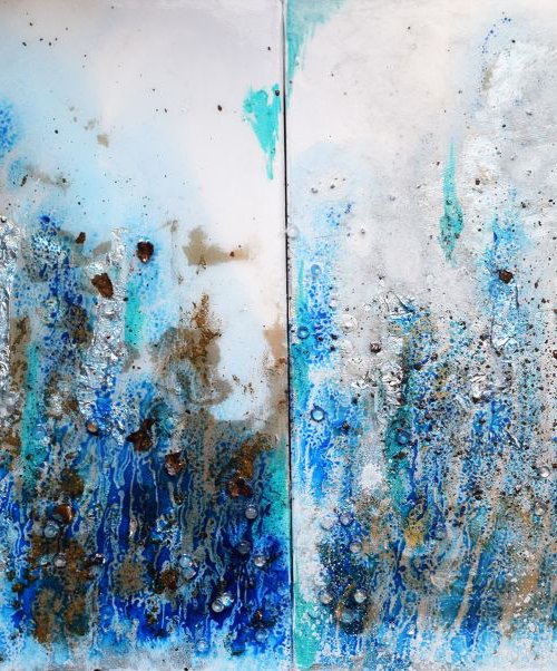 Rain / 80 cm x 40 cm  Abstract Office Home Decor by Anna Sidi-Yacoub