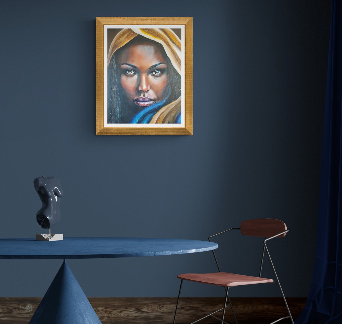 Photorealistic Portrait Acrylic Painting By Tatajana Obuhova, 16 X 20", Female Portrait, Original Artwork