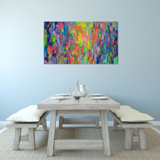 55x31.5'' Large Ready to Hang Colourful Modern Abstract Painting - XXXL Happy Gypsy Dance 6