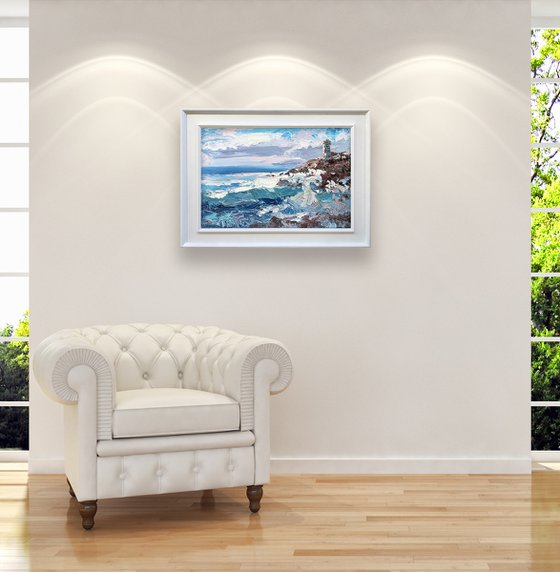 Lighthouse Oil Painting on Canvas,