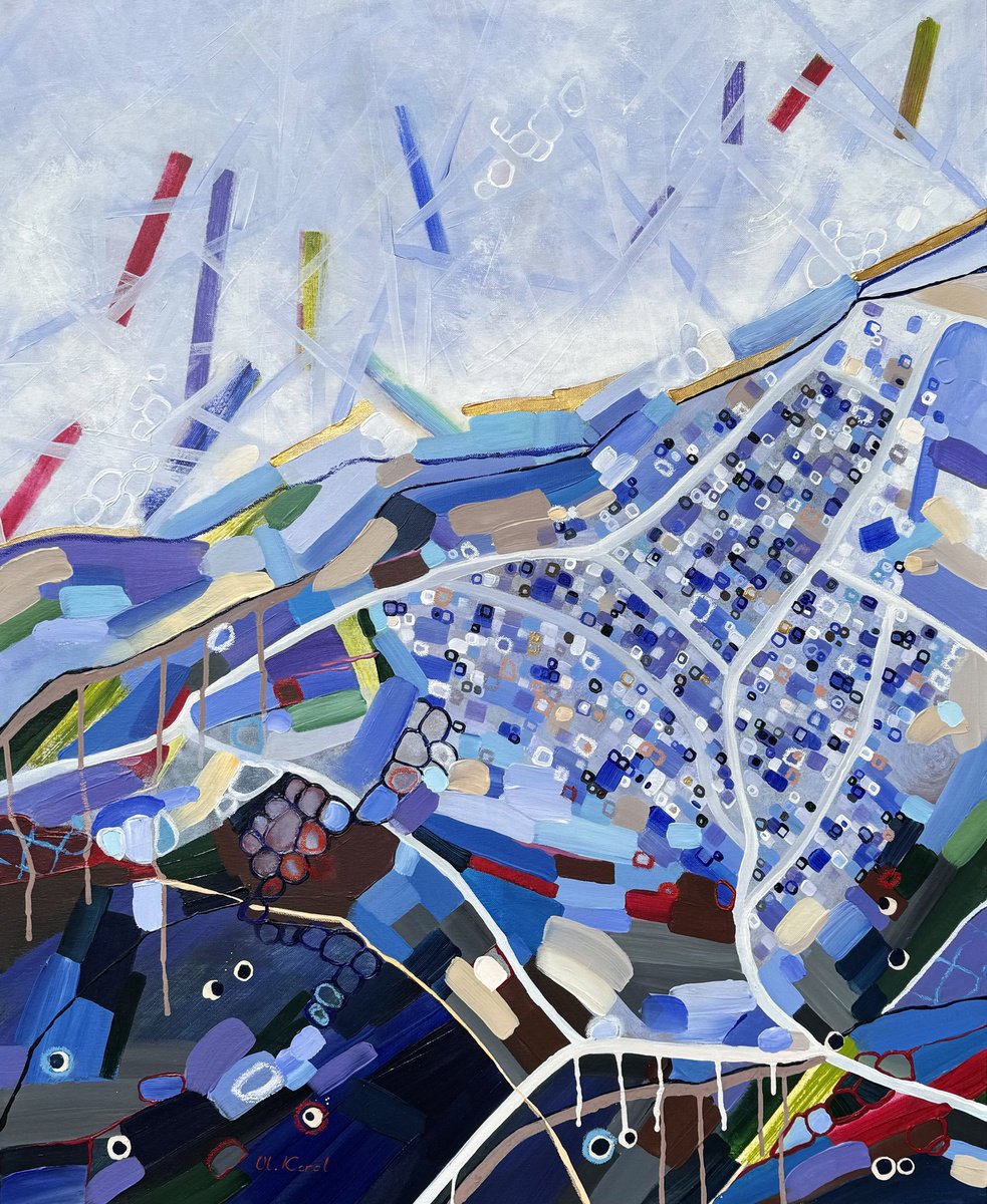 Abstract Acrylic Painting By Ulyana Korol, 32 X 39", Silence Knows All The Secrets, Original Artwork