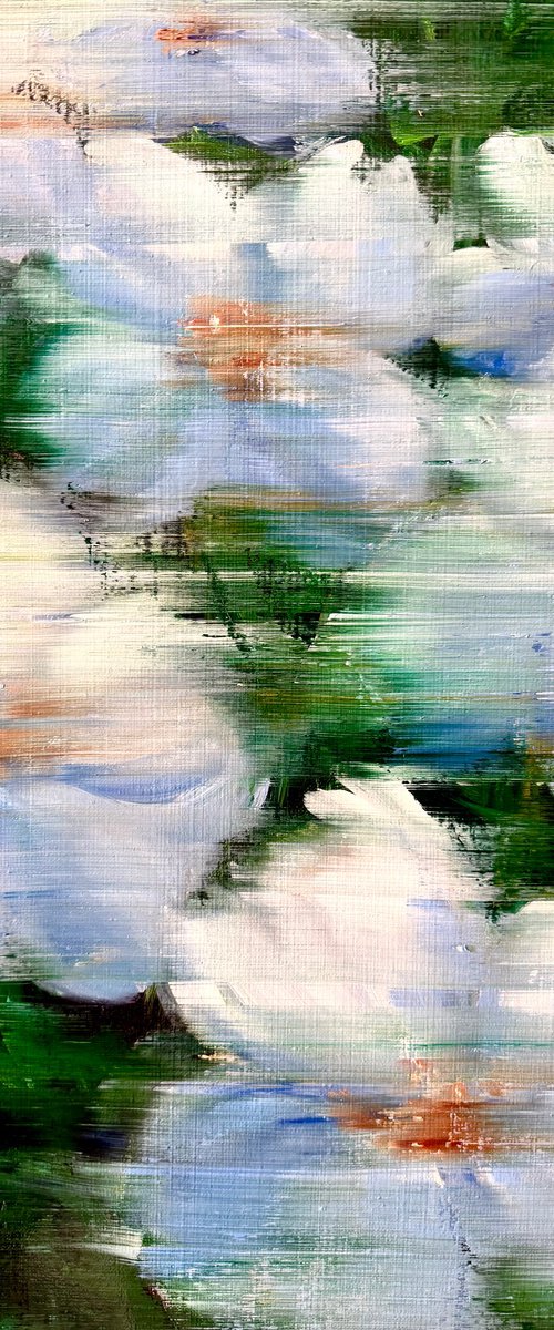 White Flowers at night by Vira Tsepkova