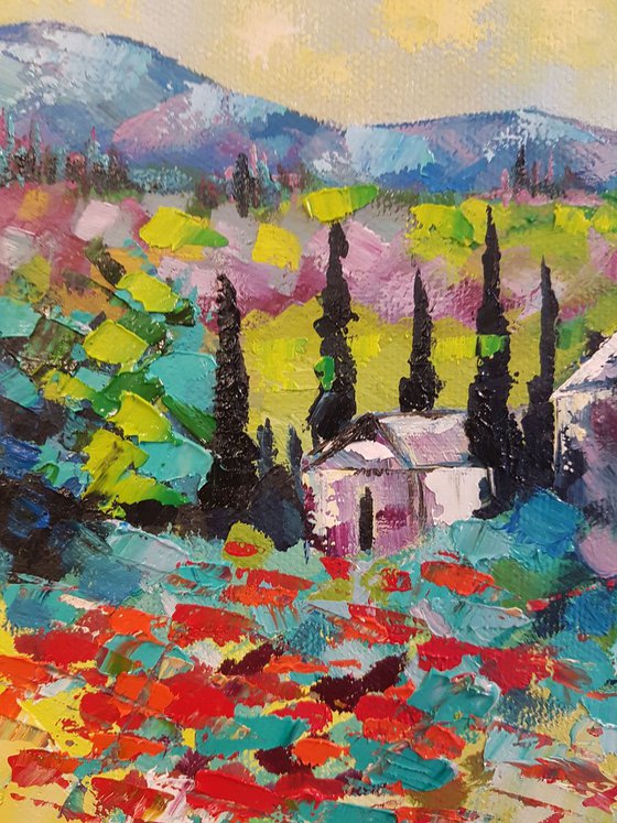 Countryside landscape 20*20 cm