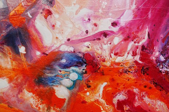 Colour Potion 240cm x 100cm Colourful Textured Abstract Art