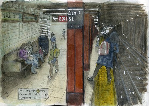 Subway at Canal Street, NYC by Peter Koval