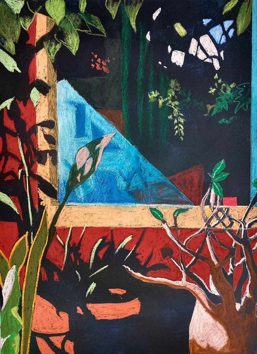 Impressionistic Pastel Drawing , Window By John Cottee, 22 X 30, Artwork For Sale On Artfinder