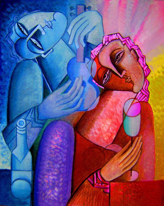 Cubist painting ,,Evening,,