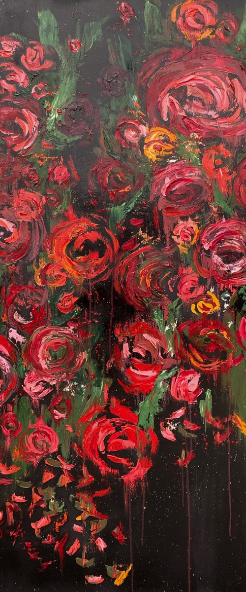 'Mad Red'- XXL Painting Oil on Canvas by Anna Ugryumova
