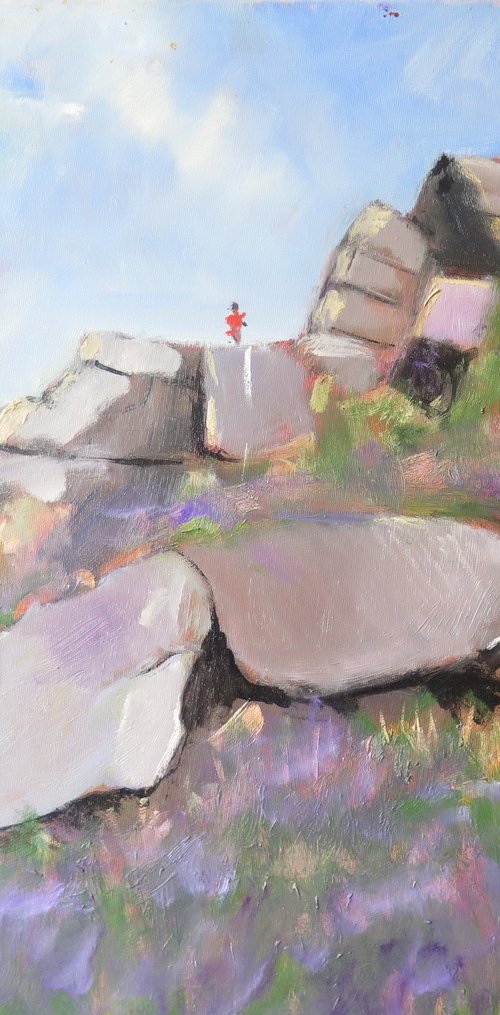 Stanage Edge Heather by Malcolm Ludvigsen