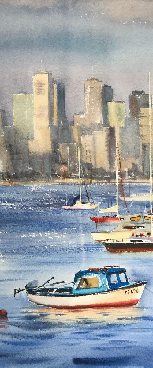 Boat in Melbourne by Eugenia Gorbacheva