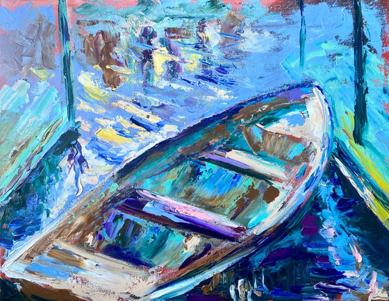 impressionist painting boat