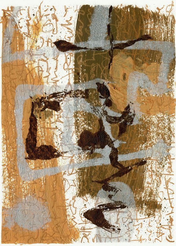 Ochre monochrome abstraction