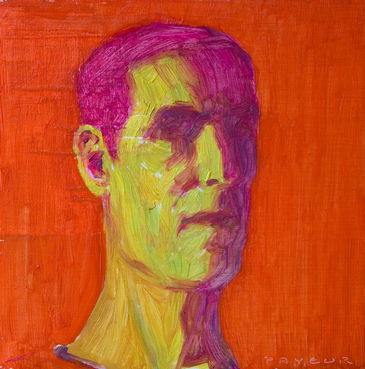 Red Yellow Selfportrait By Olivier Payeur, 10 X 10, Artwork For Sale On Artfinder