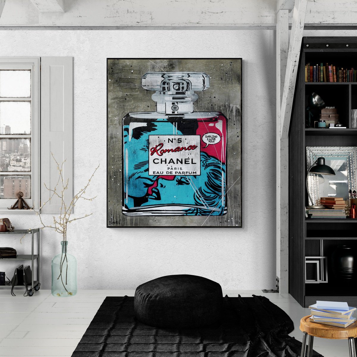 Urban And Pop Painting , Romance In Paris By Franko, 47 X 59, Artwork For Sale On Artfinder