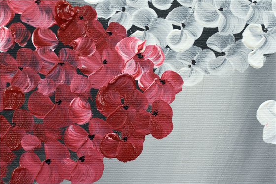 Hydrangea - Abstract acrylic painting, Abstract Flowers