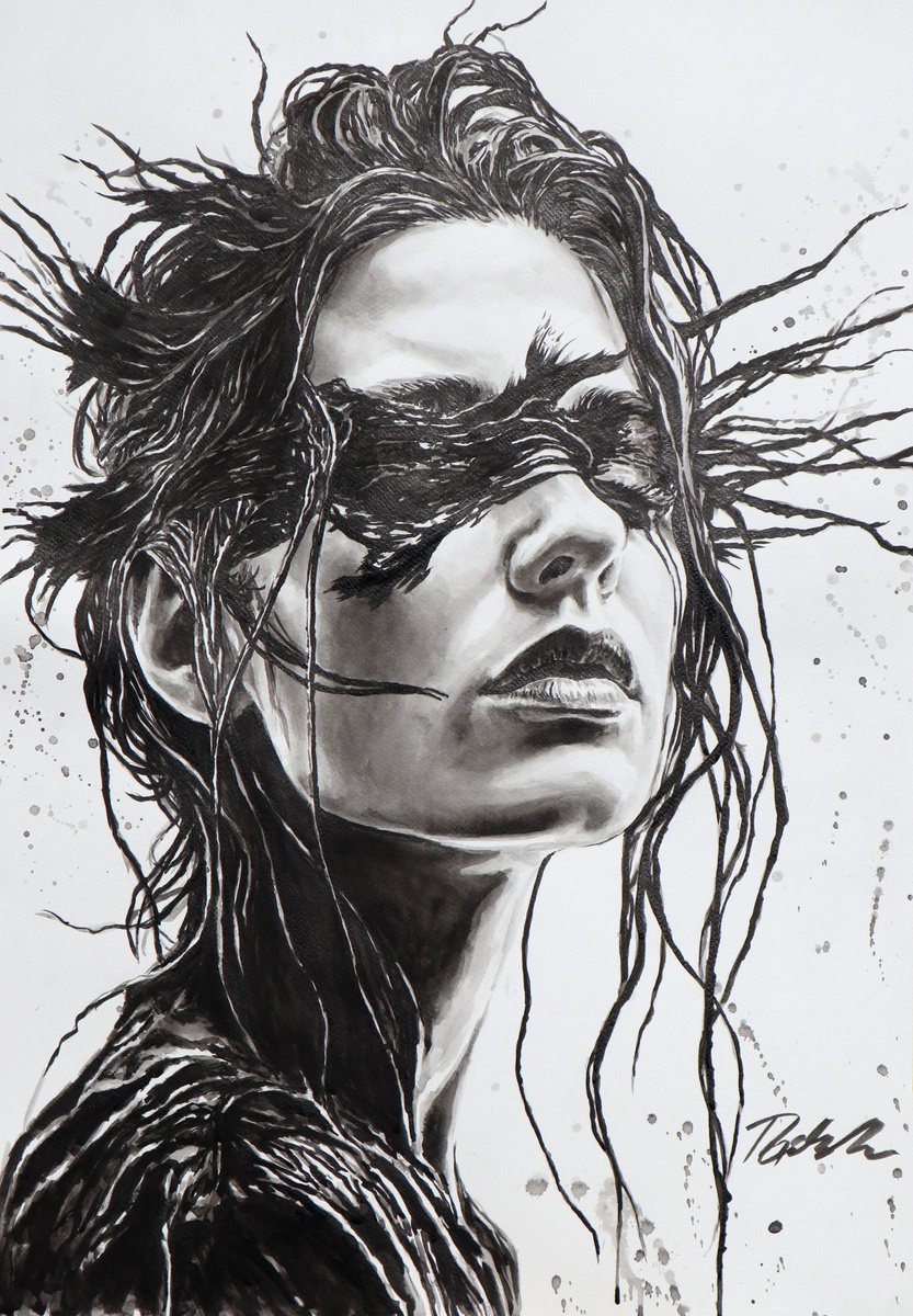 Urban And Pop Ink Drawing , The Darkest Flame By Tashe, 20 X 30, Artwork For Sale On Artfinder
