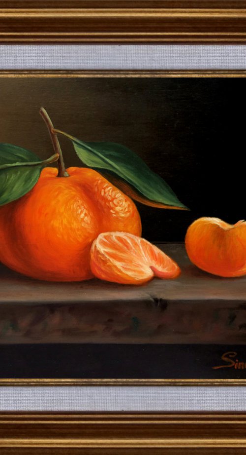 Mandarins (27x34cm, oil on panel) by Gevorg Sinanian